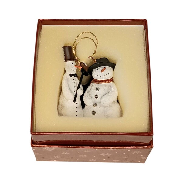 VTG 1999 Lang And Wise Snowmen Ornament "On Our Way" By Anna Krajewski With Box - Picture 11 of 14